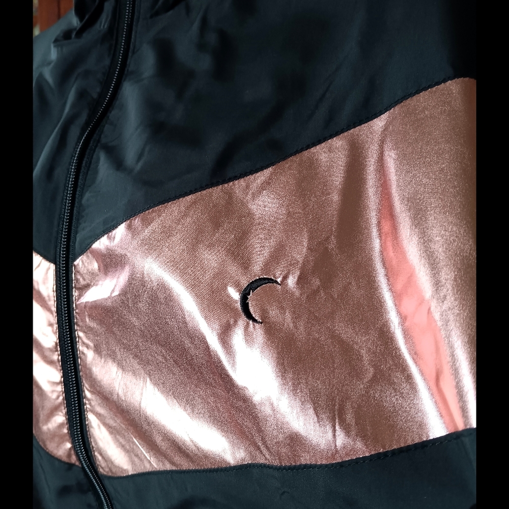 🖤 Zyia Active Black and Rose Gold Windbreaker Jacket Womens Small Moon - Picture 3 of 11